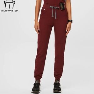 Figs Zamora Burgundy Joggers XS TALL